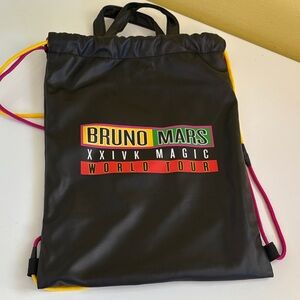 Bruno Mars Tour Faux Leather Drawstring Backpack